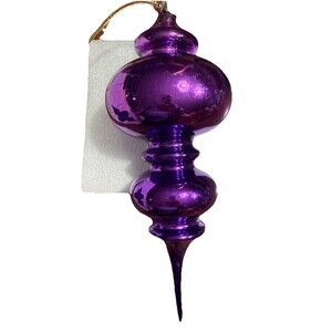 RARE Vintage Department 56 Purple Mercury Glass Christmas Tree Topper Finial